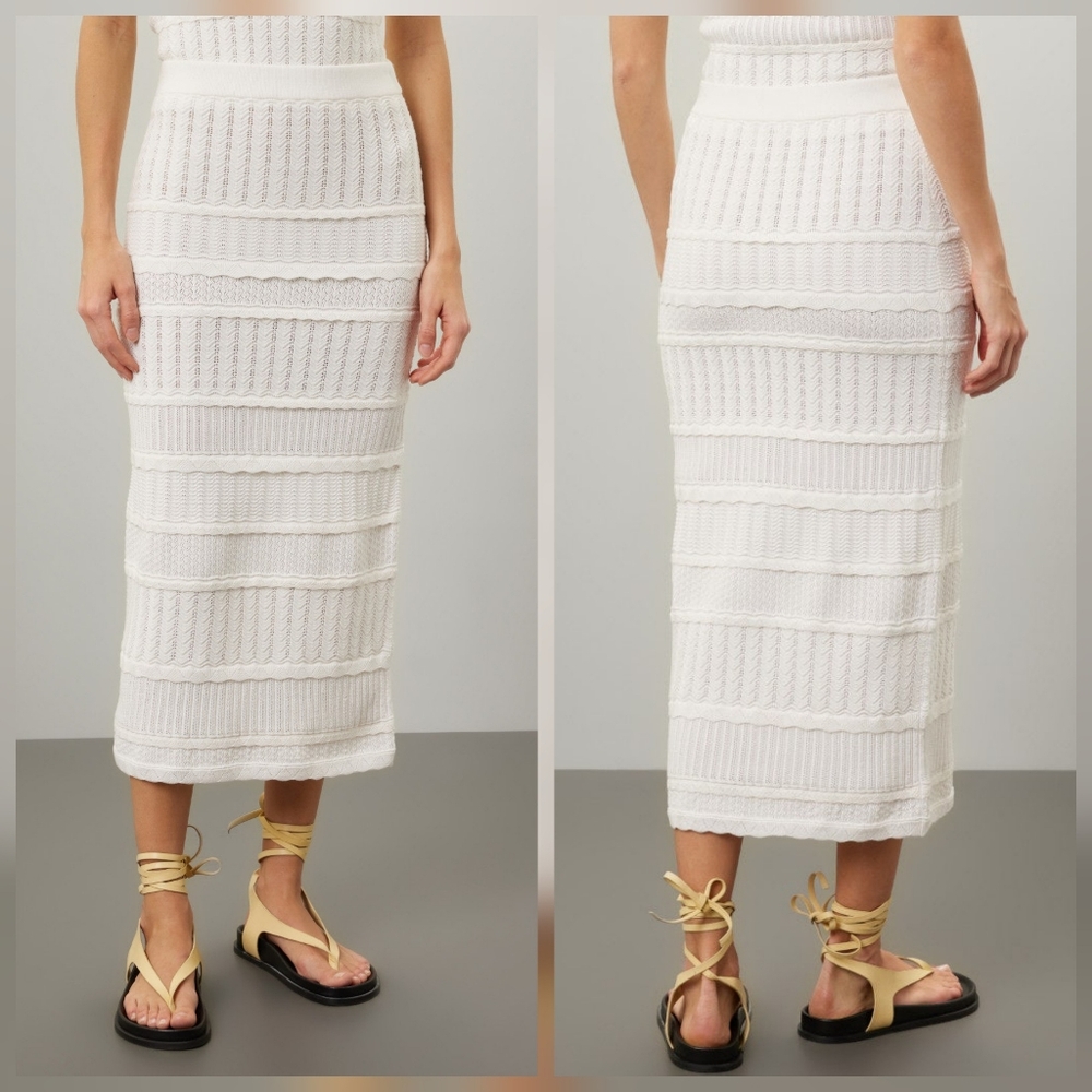 Club Monaco Mixed Stitch Pointelle Skirt Size S